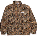 WILD LEOPARD PATTERN RELAXED FIT HALF ZIP SWEATSHIRT MENS