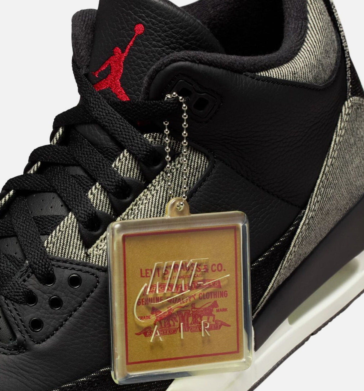 Air Jordan 3 x Levi's Men's Sneakers - Denim / Black / Gym Red