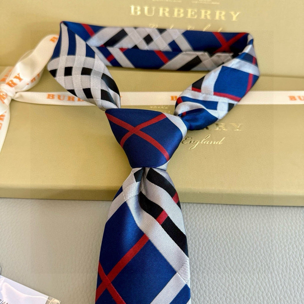 Burberry Style Men's Classic Check Silk Tie