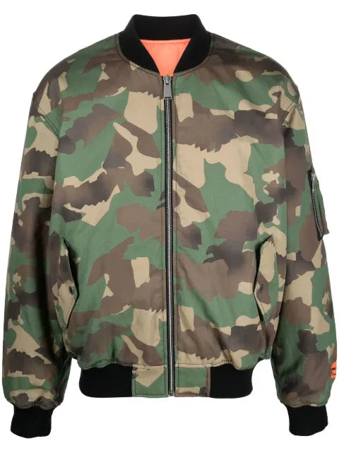 Heron Preston camouflage print bomber jacket