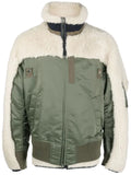 sacai panelled funnel neck jacket