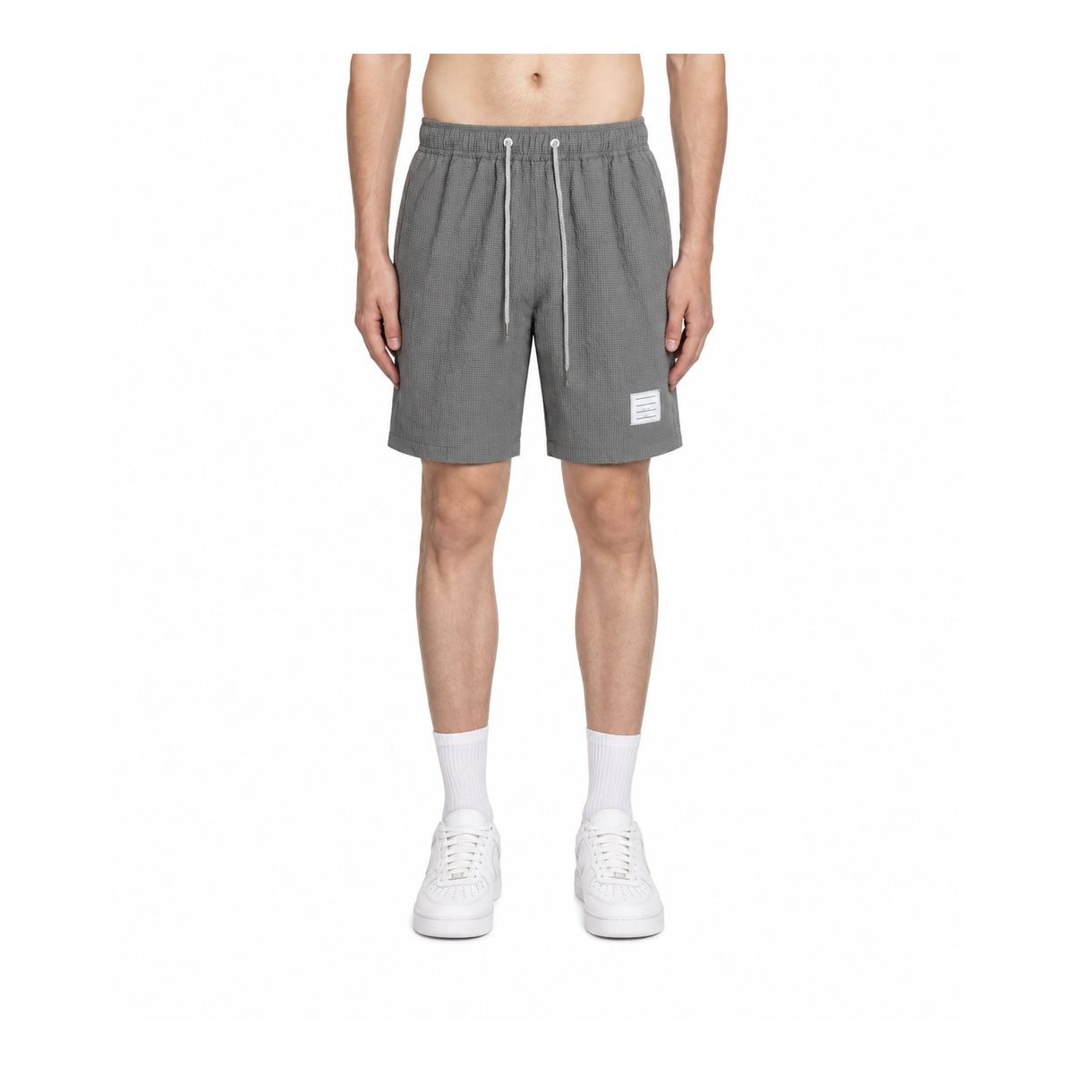 Thom Browne Style Seersucker Shorts - Lightweight Textured Summer Shorts