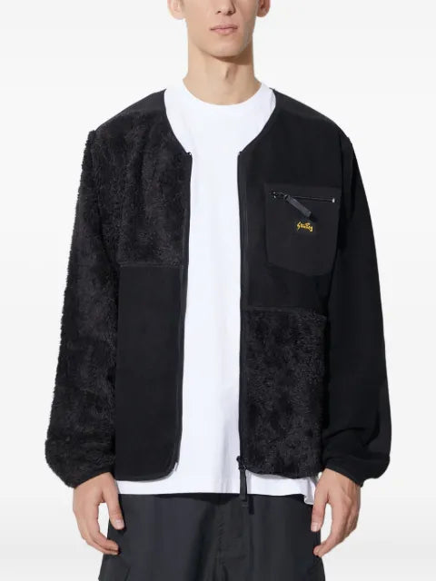 stan ray fleece panelled zip-up jacket
