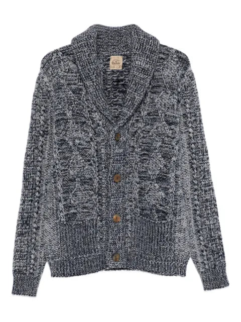 RAKKI cable-knit shawl-collar cardigan