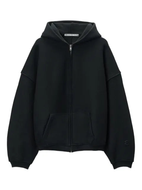 Alexander Wang star zip-up hoodie in dense fleece