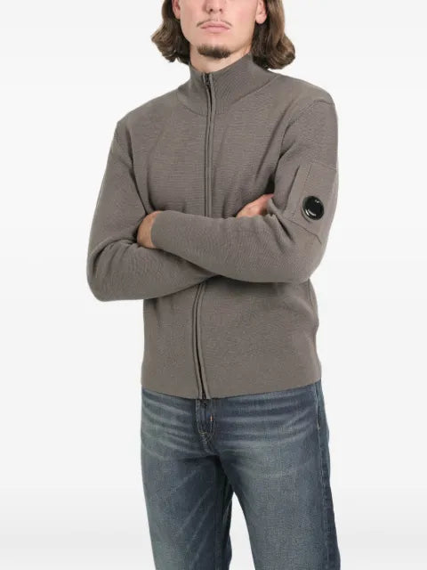 C.P. Company cotton crepe half zip sweater