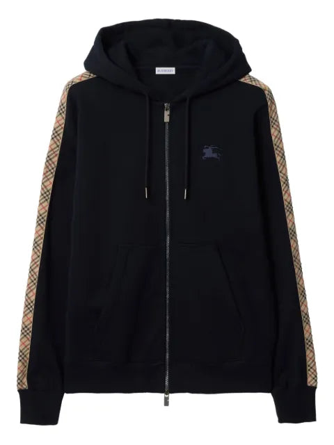 Burberry check-trim zipped hooded jacket