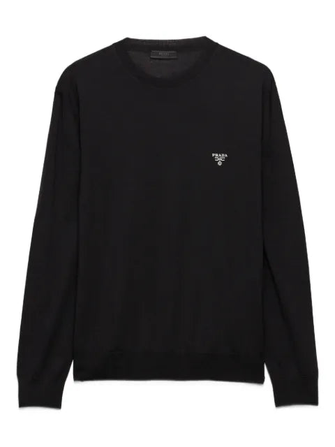 Prada logo-embroidered crew-neck sweater