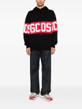 GCDS logo-stripe hoodie