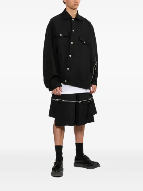 Black Comme Des Garçons asymmetric-hem jacket