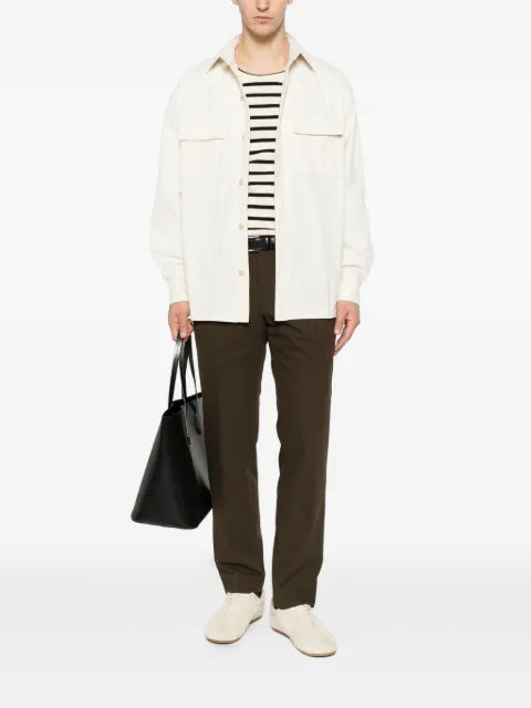 Karl Lagerfeld corduroy-effect flap-pocket overshirt