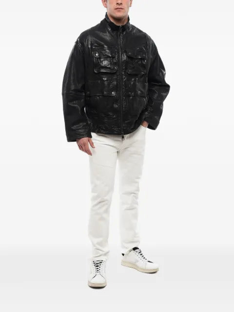 Neil Barrett multi-pocket leather jacket