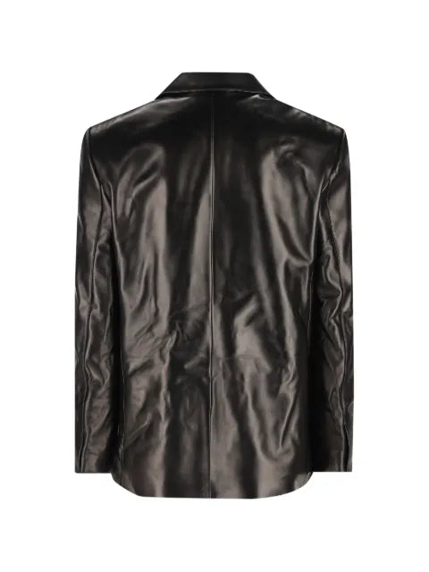 Gucci leather single-breasted jacket