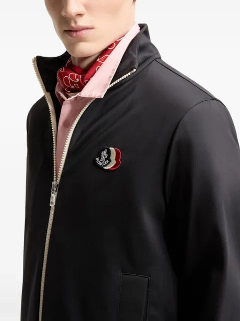 Moncler tricolor logo zip-up sweatshirt
