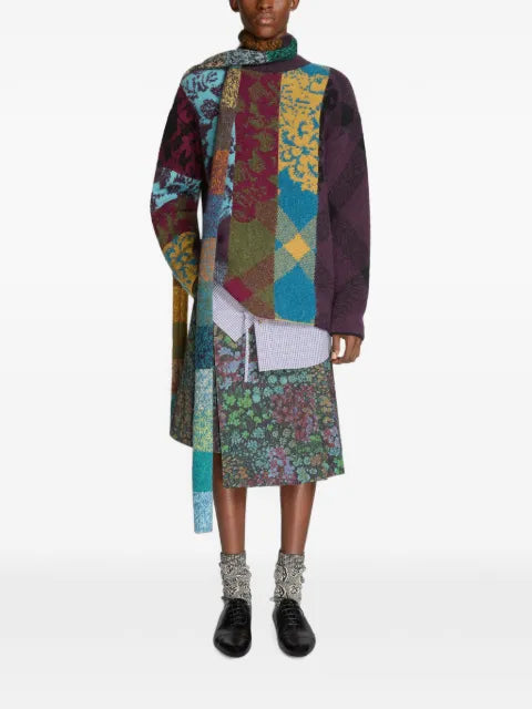DRIES VAN NOTEN patchwork wool sweater