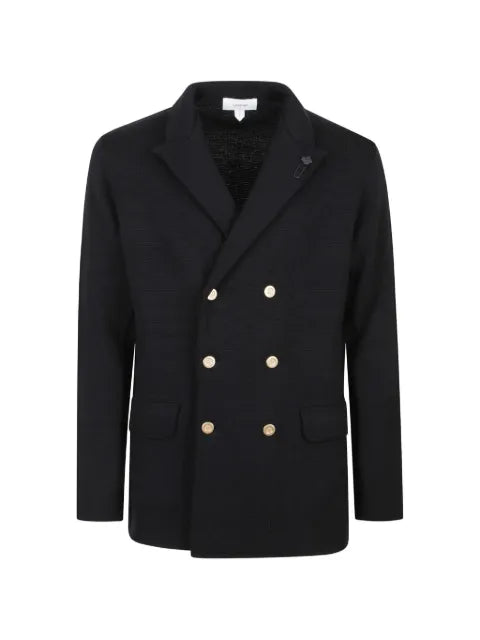 Lardini double-breasted knitted jacket