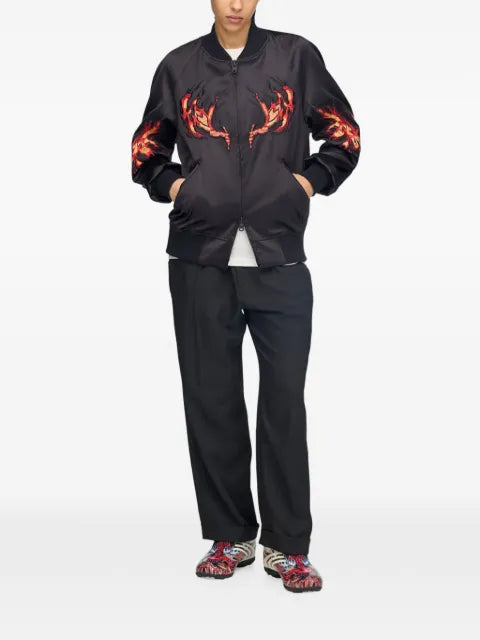 Y-3 embroidered zip-up jacket