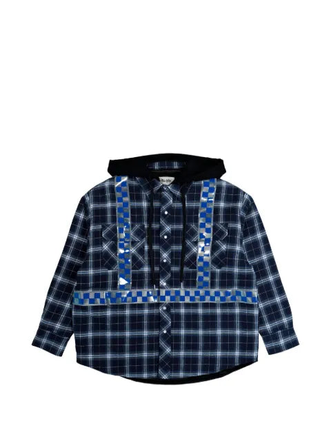 AWGE check-pattern reflective-detail jacket