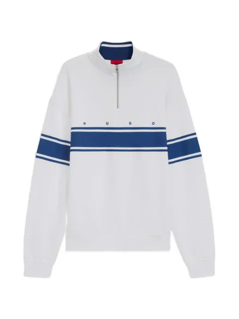 HUGO stripe-detail half-zip sweatshirt