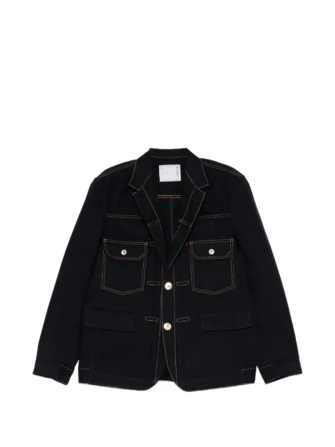 sacai contrast-stitch single-breasted blazer
