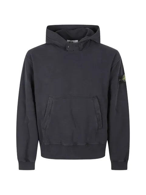 Stone Island logo-patch long-sleeve hoodie