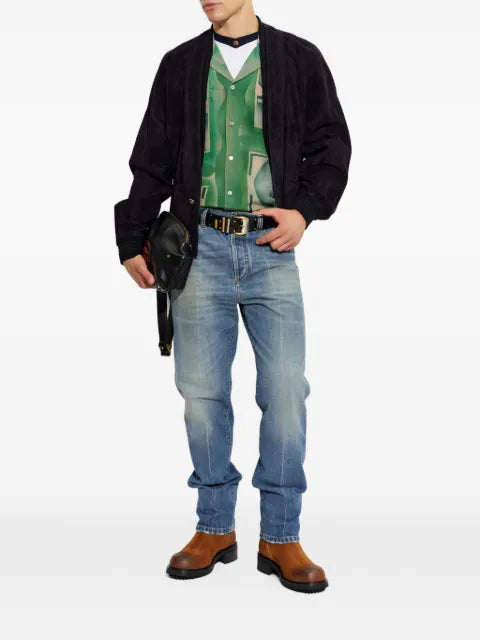 Versace button-up suede jacket
