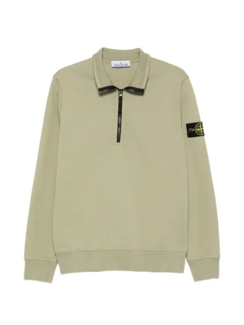 Stone Island logo-patch half-zip sweater