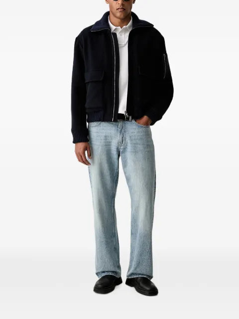 Paul & Shark ribbed-knit collar jacket