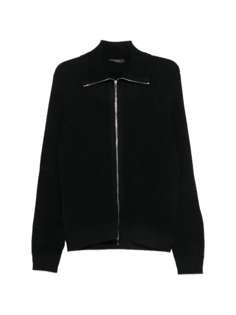 Zanone ribbed-knit zip-up cardigan