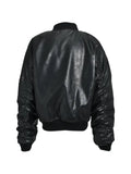 BREATH python-effect faux-leather bomber jacket