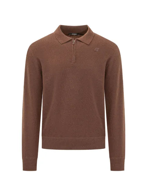 K-Way quarter-zip polo-collar sweater