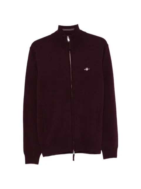 Gant zip-up wool cardigan