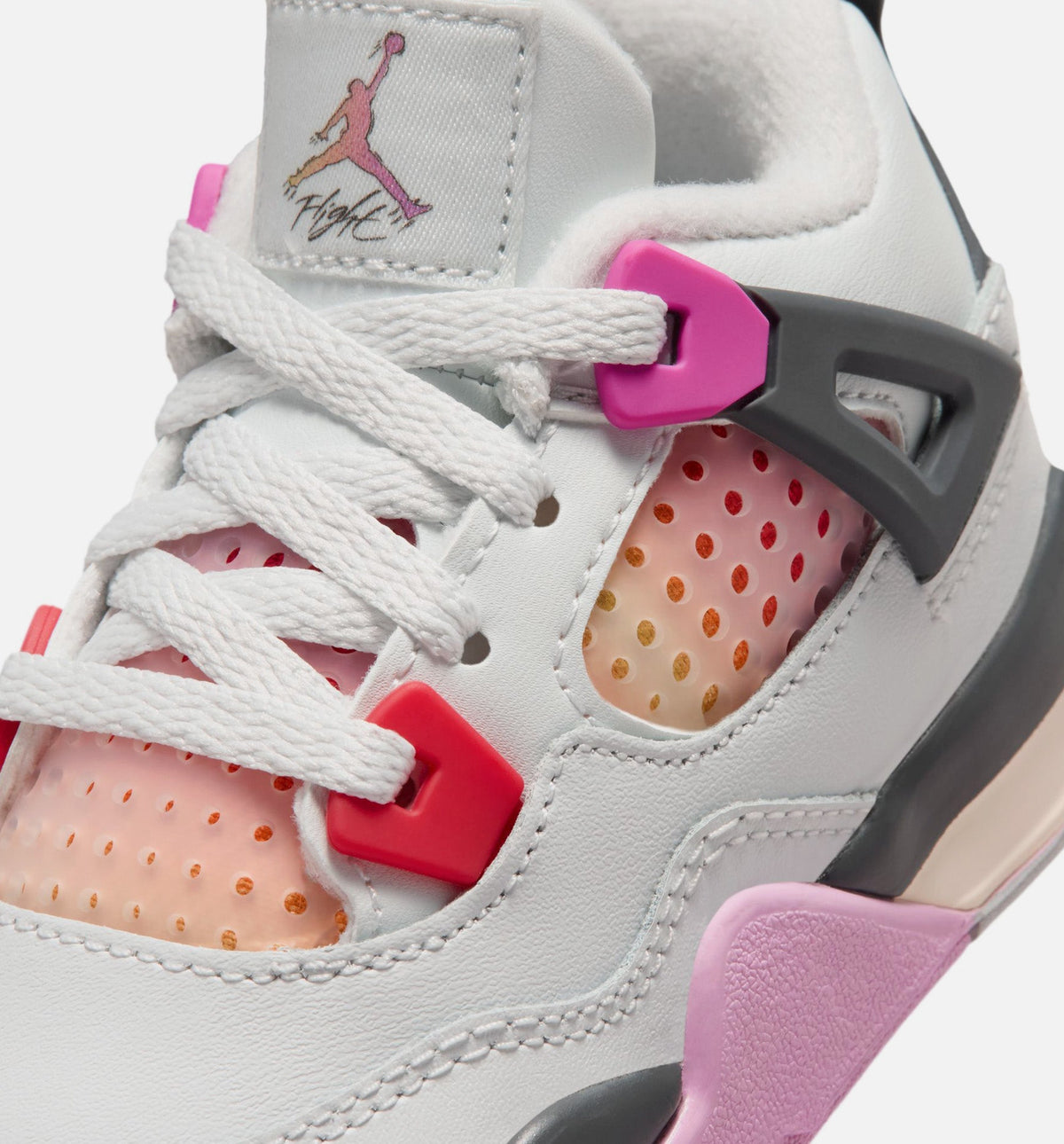 Air Jordan 4 Retro Comic Infant/Toddler Shoes - Off White Fire Pink Anthracite