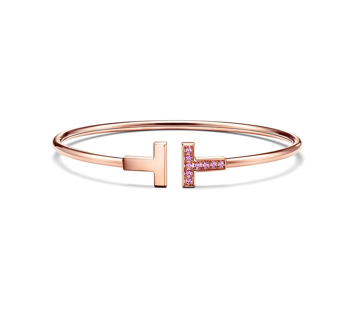 TIFFANY T PINK GOLD PINK DIAMOND BRACELET