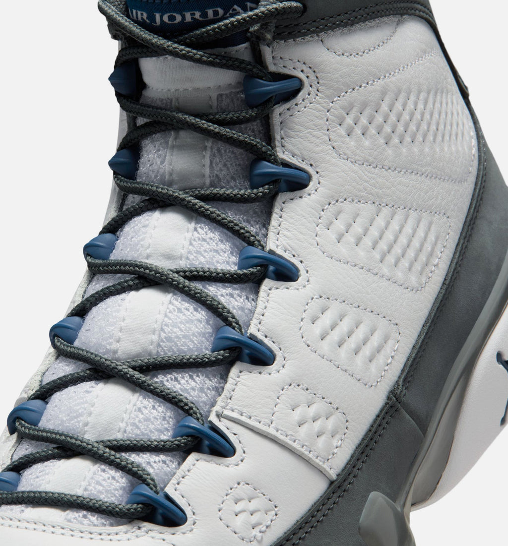 Air Jordan 9 Retro Flint Grey Men's Sneakers - White / French Blue / Flint Grey