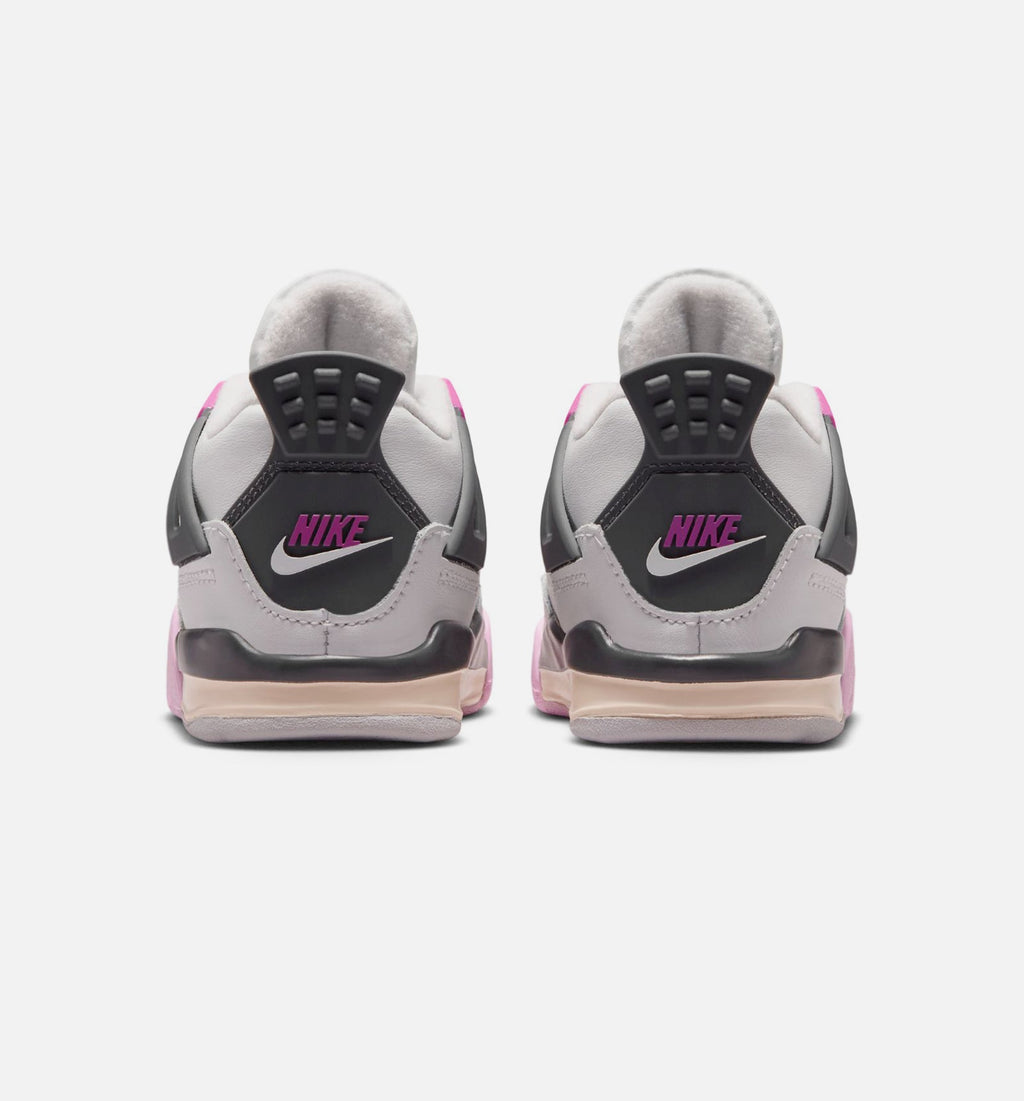 Air Jordan 4 Retro 'Comic' - Infant/Toddler Lifestyle Sneaker (Off White/Fire Pink/Anthracite)
