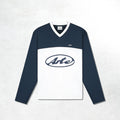 Arte Circle Logo Longsleeve: White / Navy
