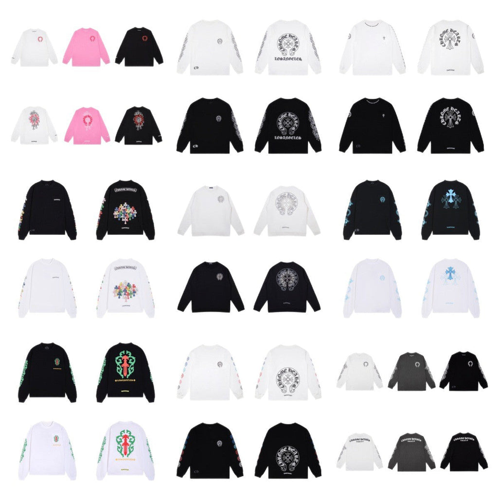 Chrome Hearts Cross Horseshoe Sanskrit Print Long Sleeve Tee Unisex