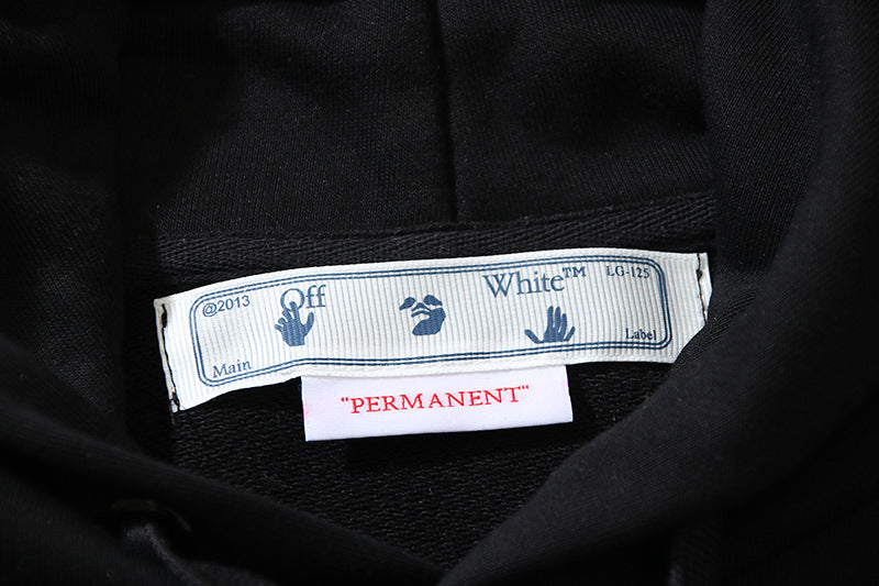 OFF WHITE Graffiti Script Logo Hoodie – Black & White