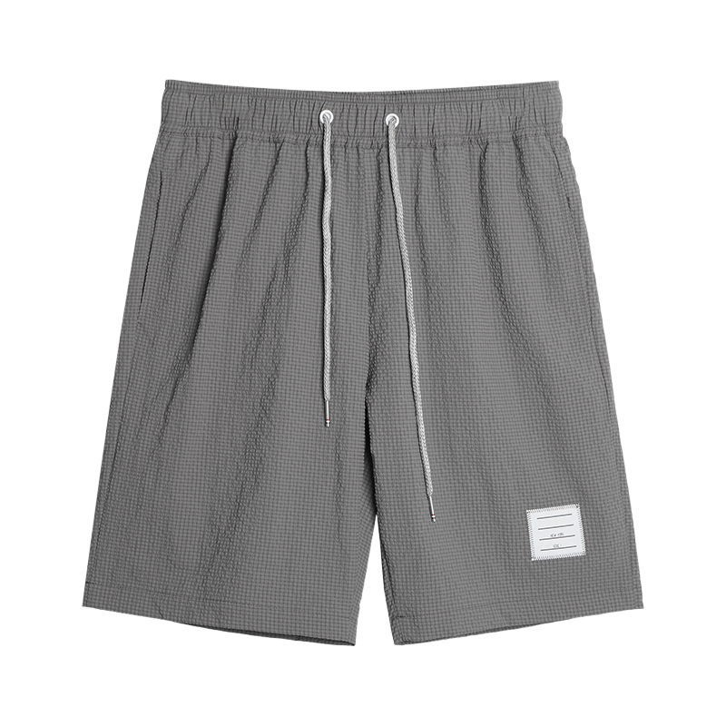 Thom Browne Style Seersucker Shorts - Lightweight Textured Summer Shorts