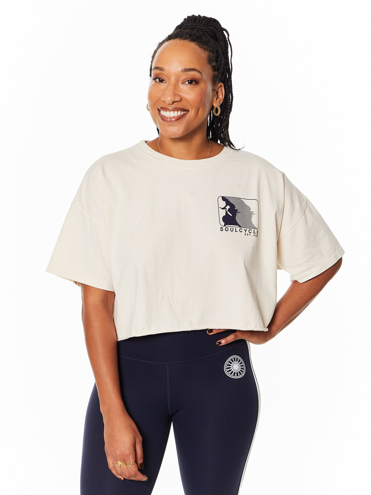 CREAM EMILY CROP BOYFRIEND TEE