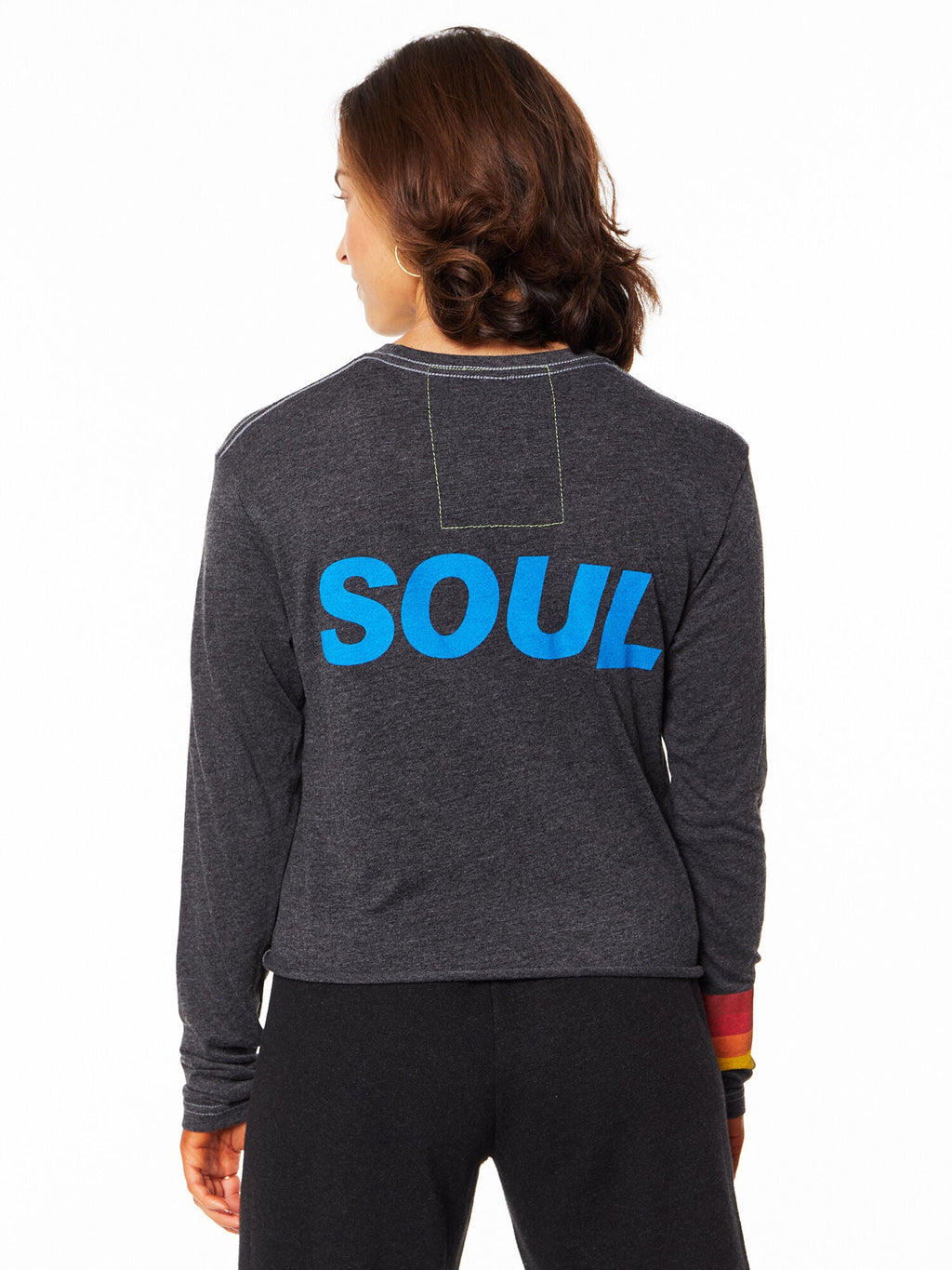 BLACK RAW HEM LONG SLEEVE
