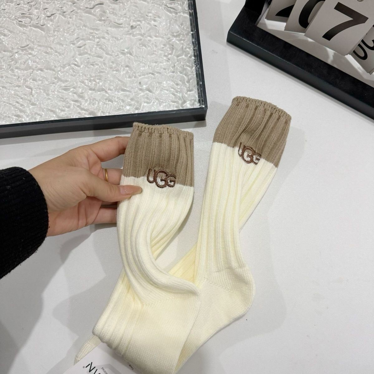 UGG Cotton Ribbed Crew Sock Set