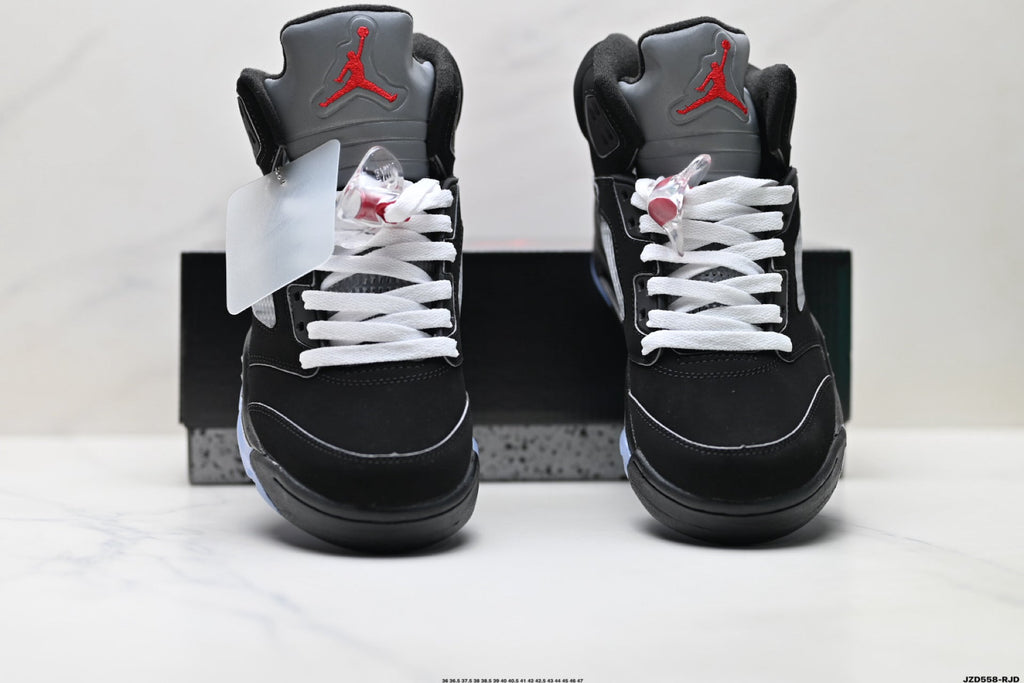 Air Jordan 5 Retro Black Fire Red White Sneakers