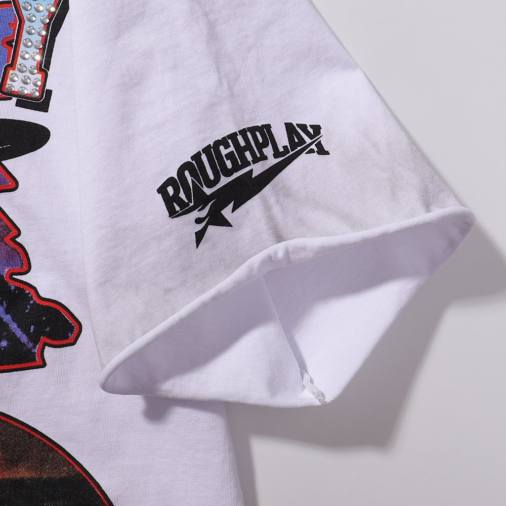 Rough Play Statue of Liberty Rhinestone Graphic T-Shirt