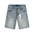 Purple Brand Rhinestone Light Blue Denim Shorts