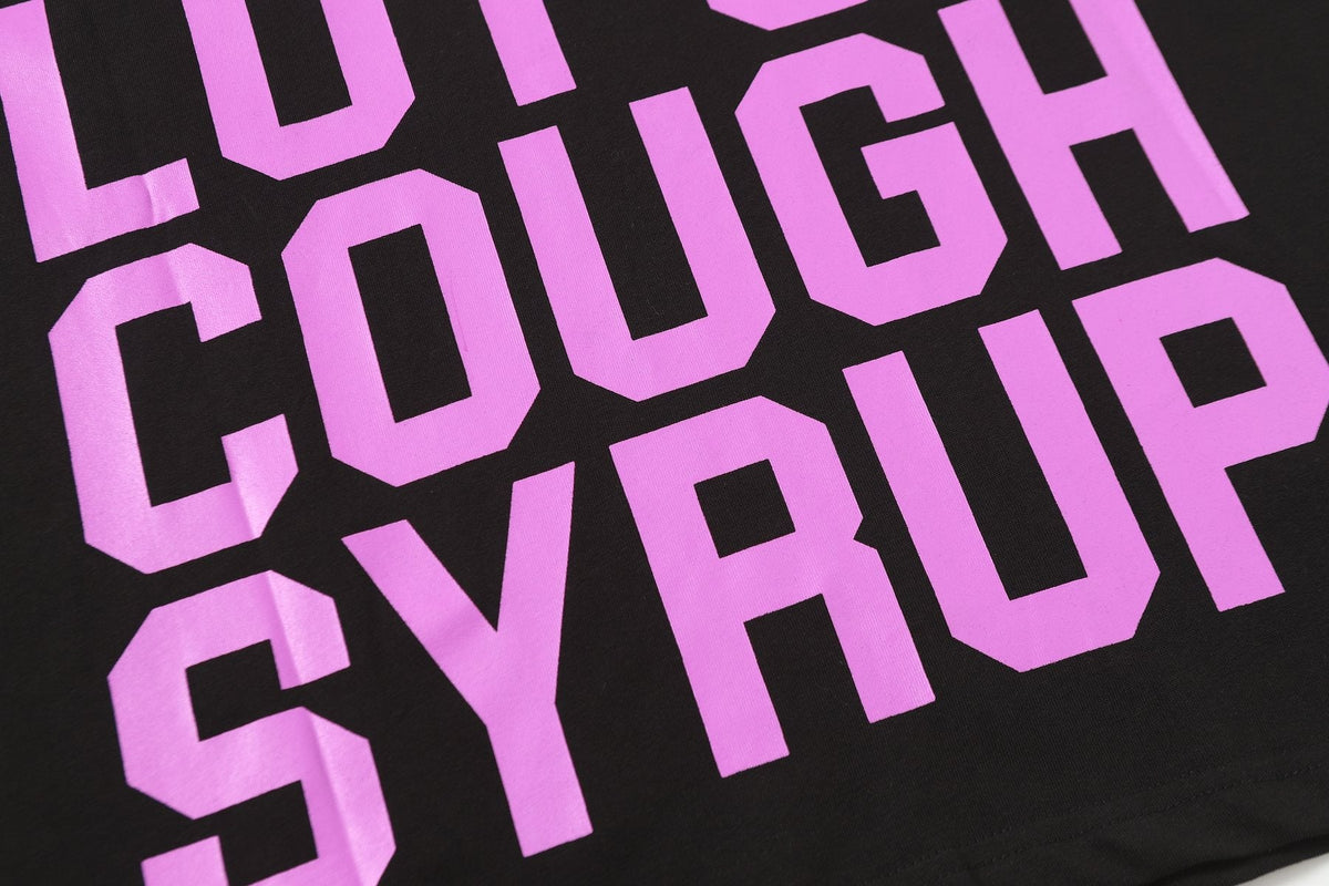 THAT'S A AWFUL LOT OF COUGH SYRUP Black Graphic Short-Sleeve T-Shirt