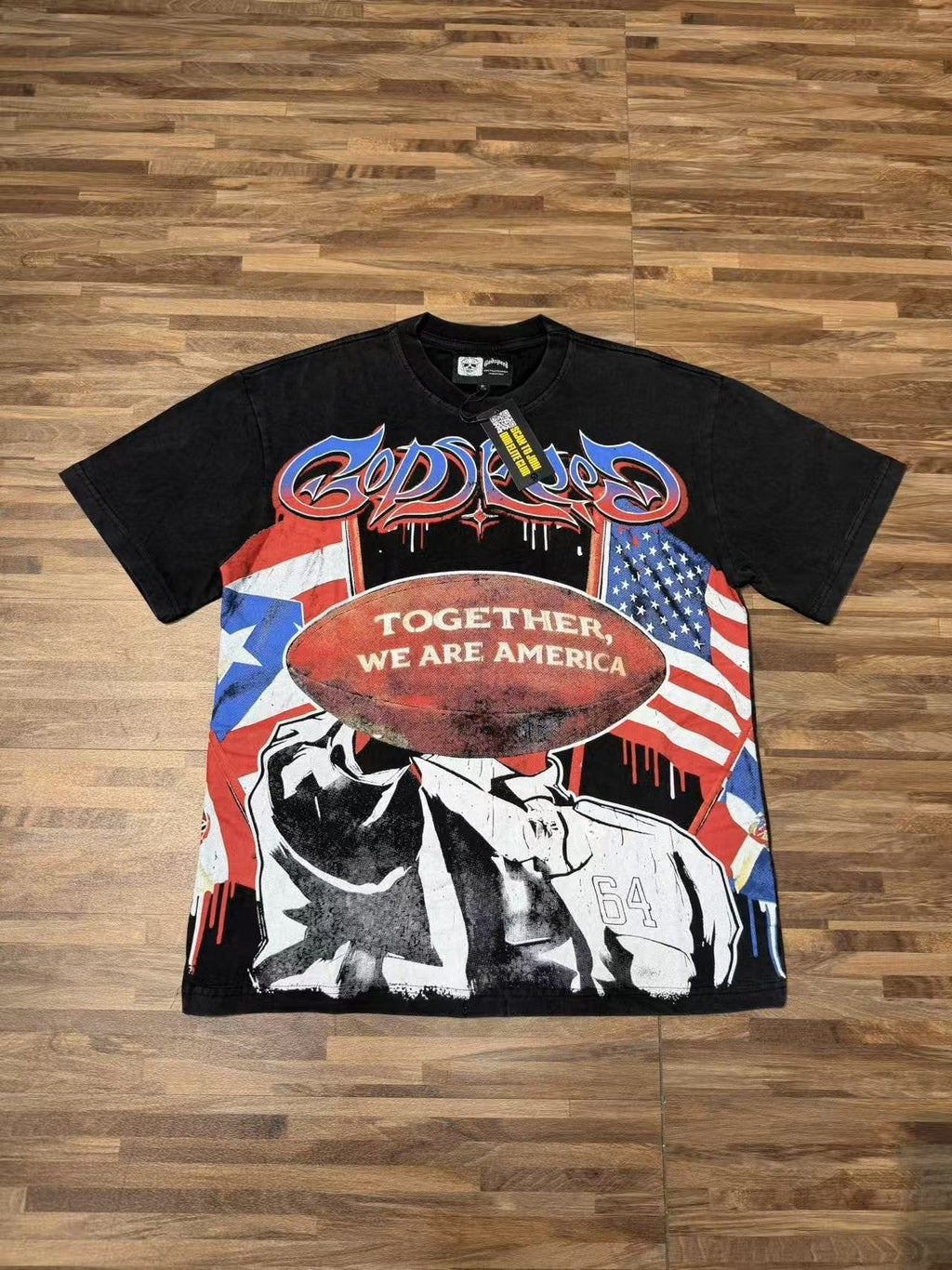 Godspeed Together We Are America Football Graphic T-Shirt