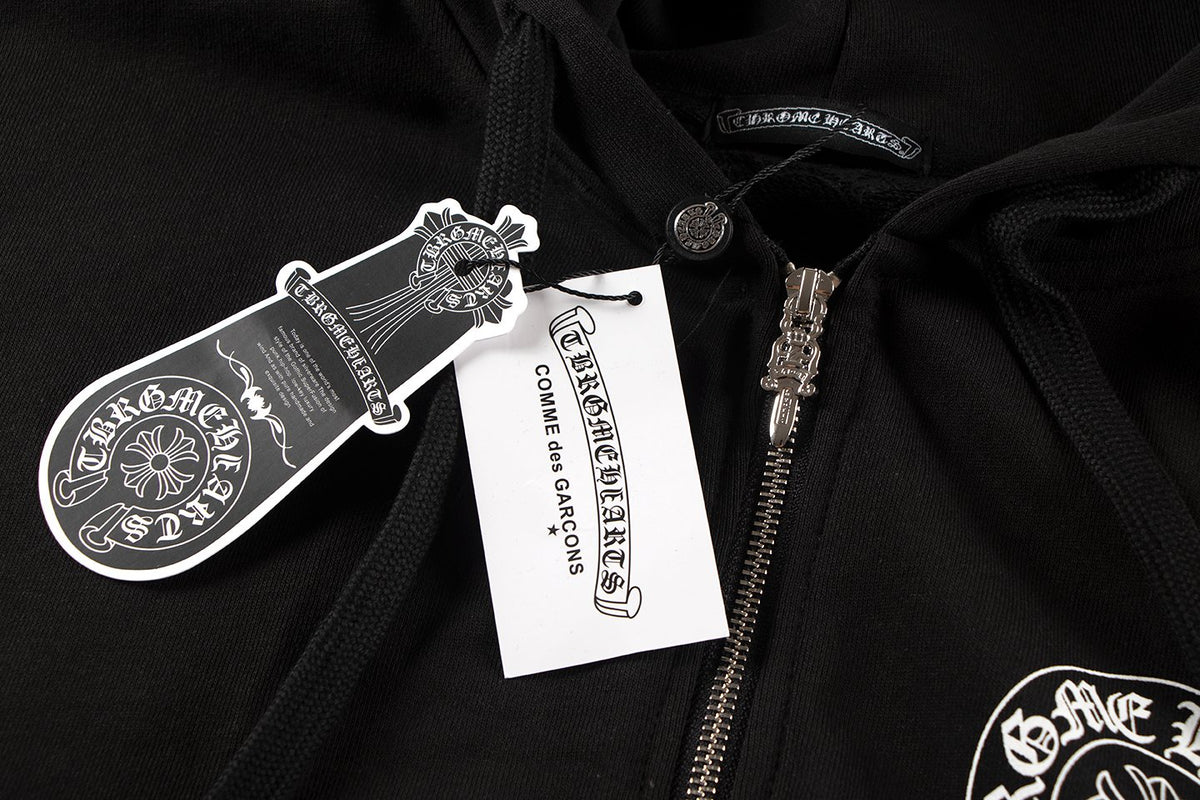 Chrome Hearts Rainbow Horseshoe Graphic Zip-Up Hoodie
