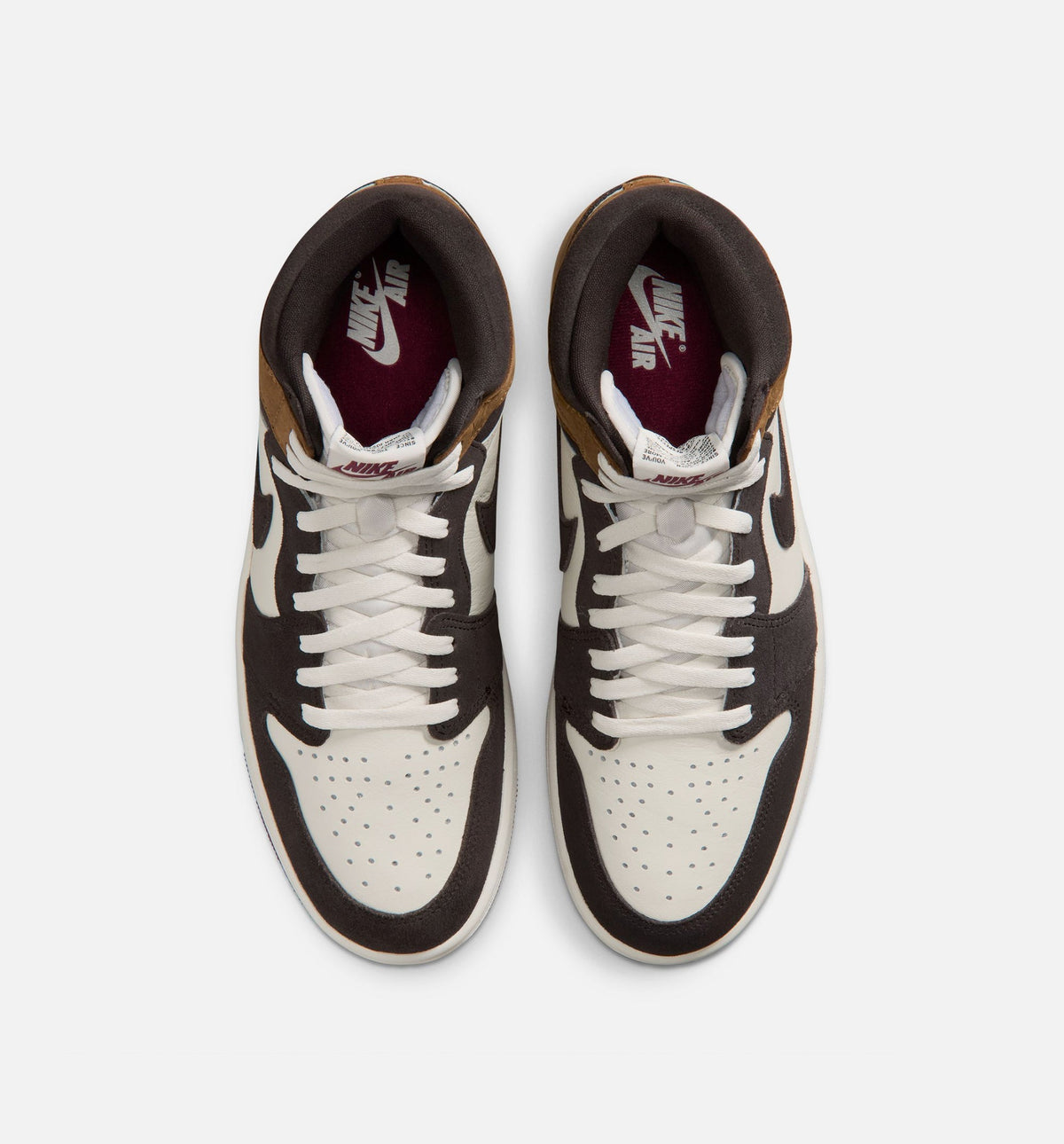 Air Jordan 1 Retro High OG Love Letter Men's Sneakers - Dark Brown / Red / Light Brown